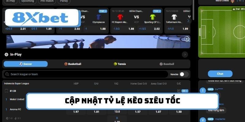 Cập nhật tỷ lệ kèo siêu tốc, hiển thị cực chuẩn