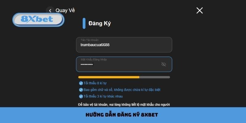 Hướng dẫn đăng ký 8xbet