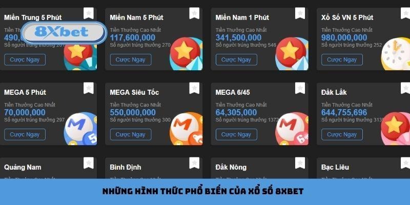 Những hình thức phổ biến của xổ số 8xbet