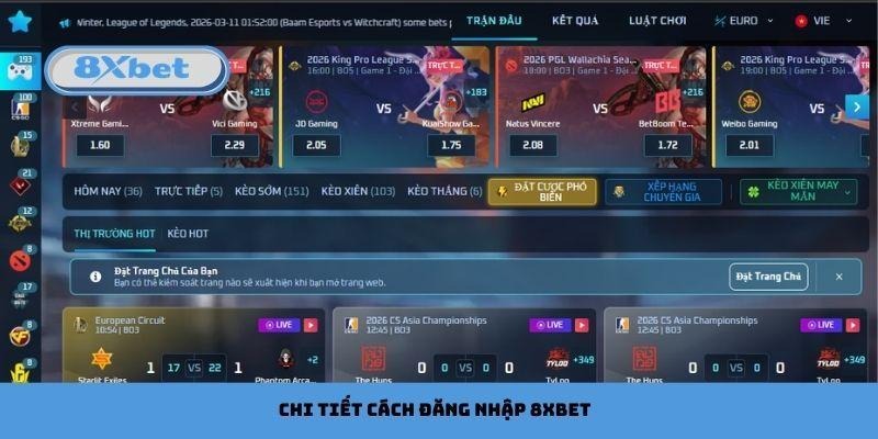 Chi tiết cách đăng nhập 8xbet