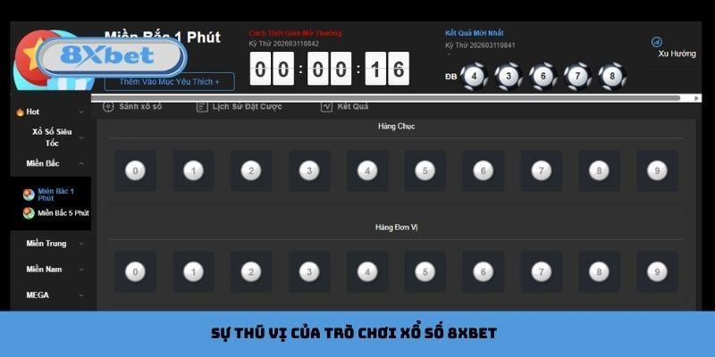 Sự thú vị của trò chơi xổ số 8xbet